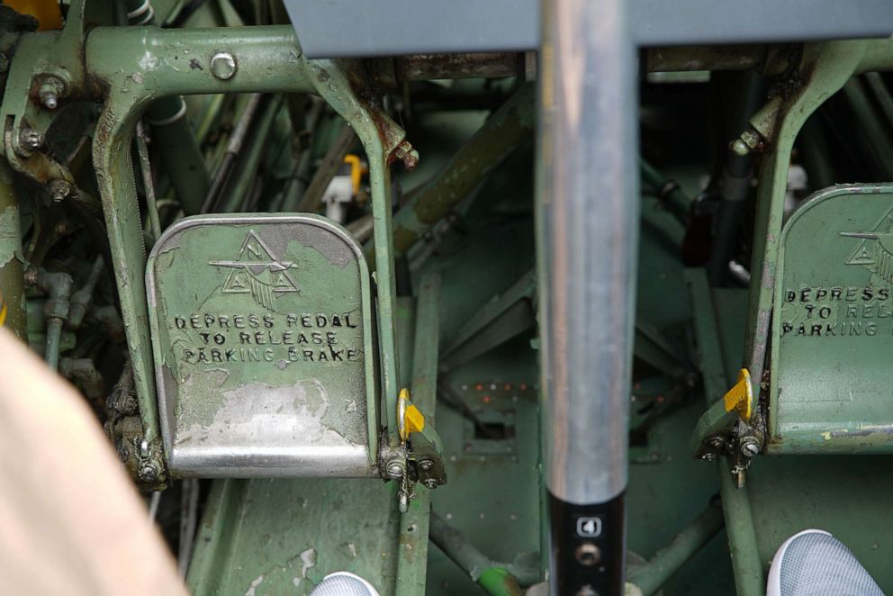 PHOTO: These rudder pedals are used to steer the T-6 Texan plane.
