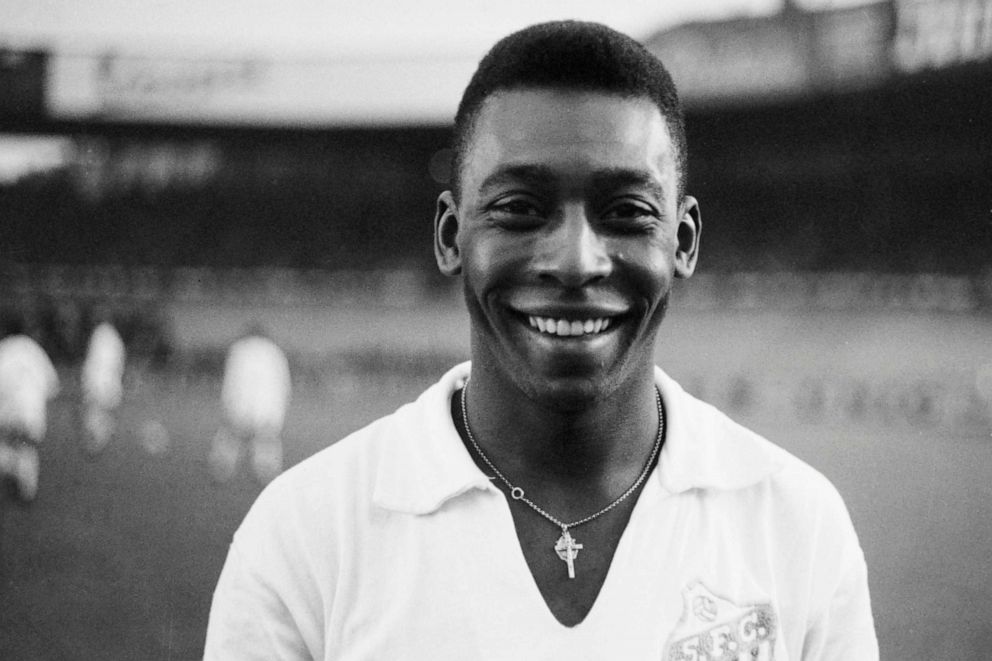 PICTURED: Brazilian striker Pele before his friendly against the French club "racing"June 13, 1961, in Colombes, France. 