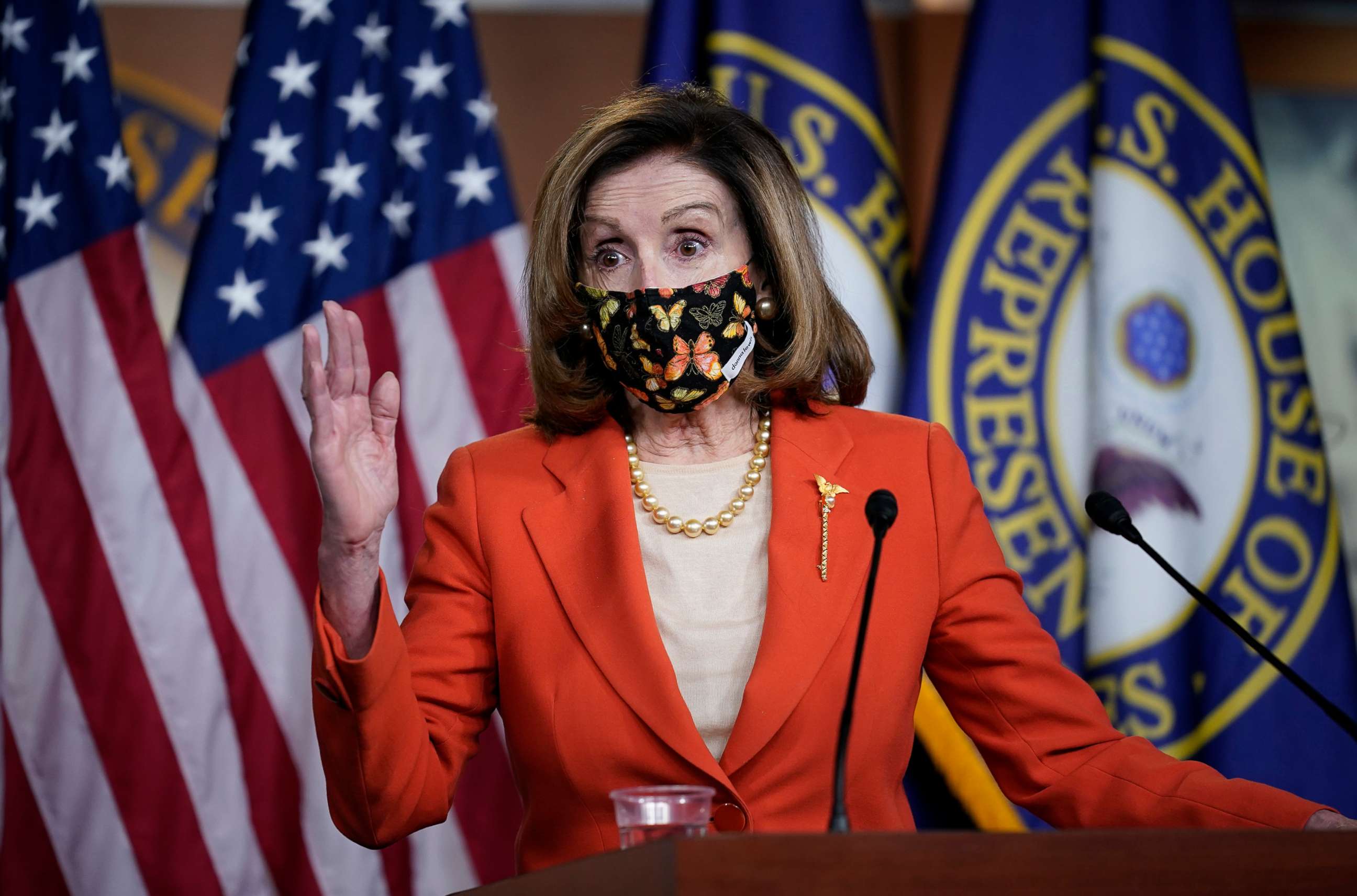 PHOTO: Speaker of the House Nancy Pelosi holds a news conference at the Capitol in Washington, Jan. 15, 2021.
