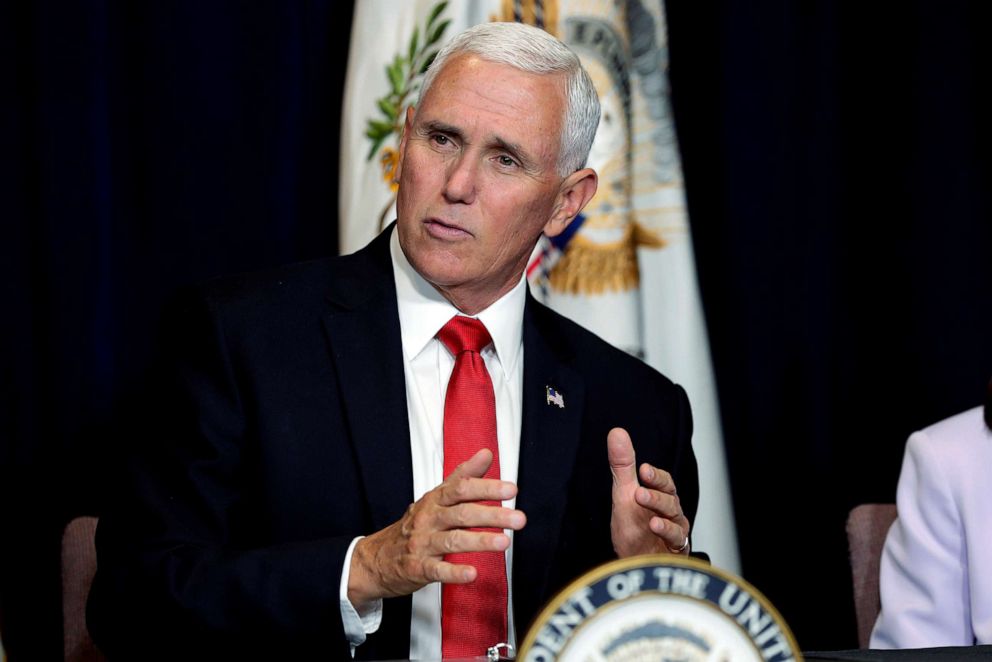 PHOTO: Vice President Mike Pence speaks during a Southwest Hispanic Leaders roundtable in honor of Hispanic Heritage Month, Oct. 3, 2019, in Scottsdale, Ariz.