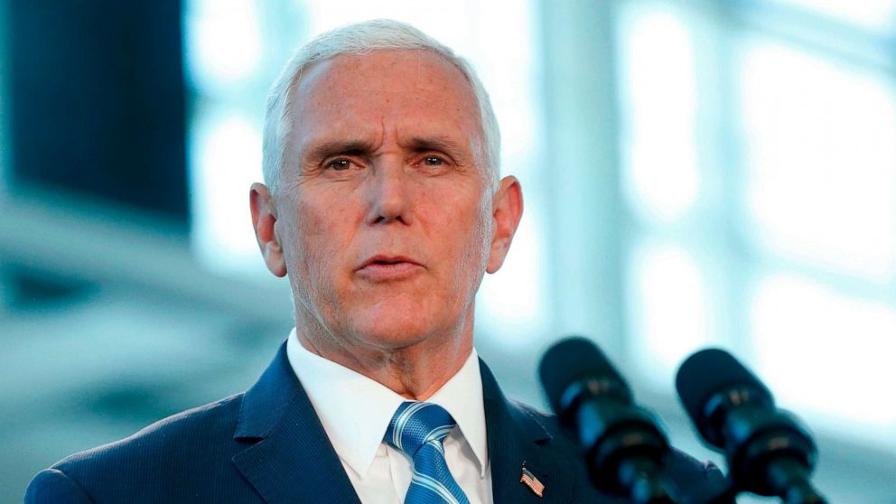 PHOTO: Vice President Mike Pence speaks at a press conference, June 18, 2019 in Miami.