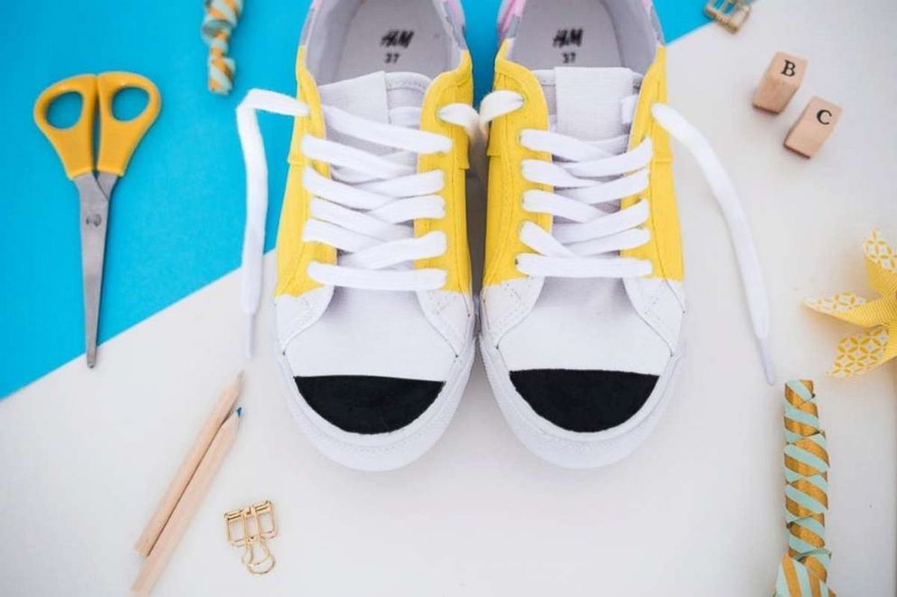 PHOTO: Brit Morin shares how to make DIY pencil sneakers with "GMA."