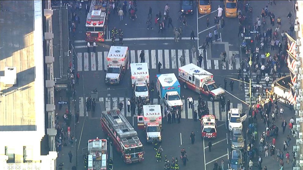 PHOTO: Three pedestrians were struck by a car near Penn Station in New York City, officials said.