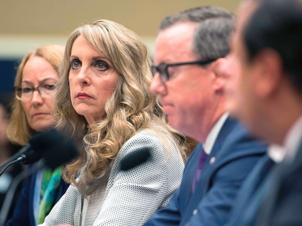 PHOTO: President and CEO of USA Gymnastics Kerry Perry testifies before the House Energy and Commerce Oversight and Investigations Subcommittee in Washington, D.C., May 23, 2018.