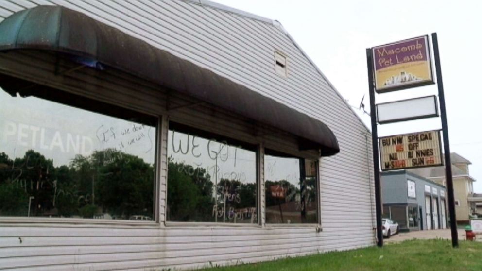 Macomb Pet Land in Macomb, Ill., is pictured in an image made from video.