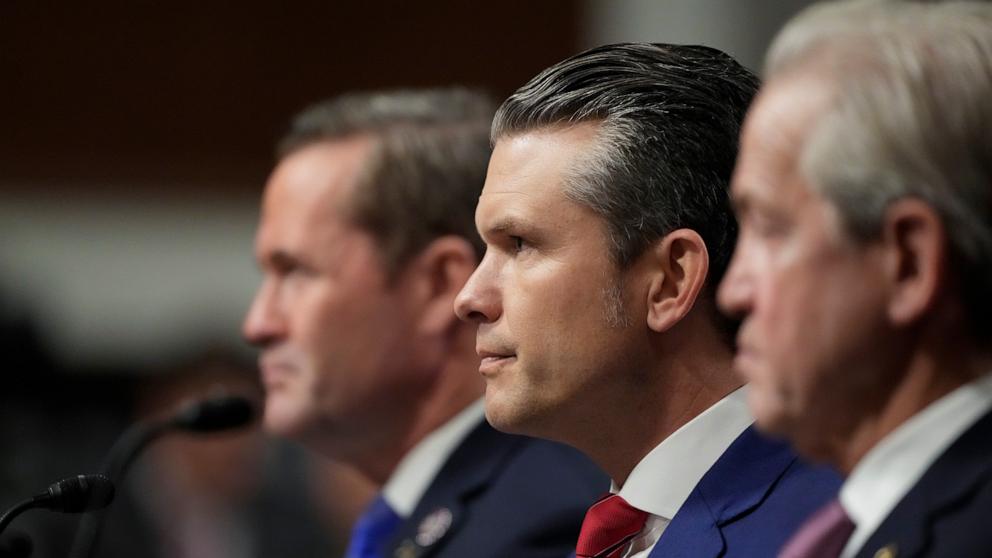 PHOTO: Pete Hegseth, President-elect Donald Trump's choice to be Defense secretary, appears before the Senate Armed Services Committee for his confirmation hearing, at the Capitol in Washington, Jan. 14, 2025.
