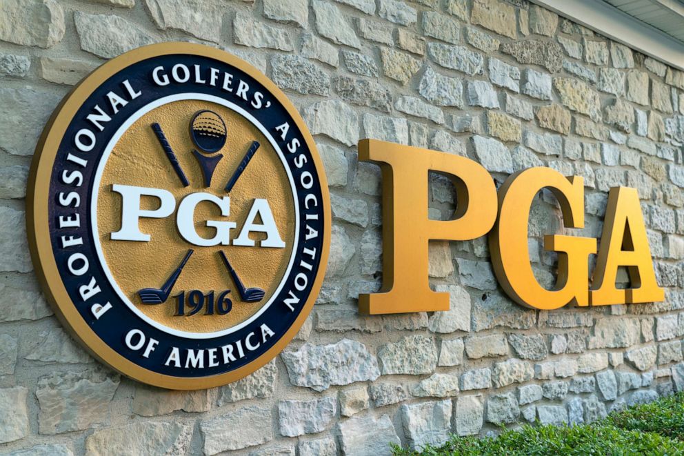 PHOTO: A view of the PGA logo at Valhalla Golf Club on June 5, 2022 in Louisville, Ky.