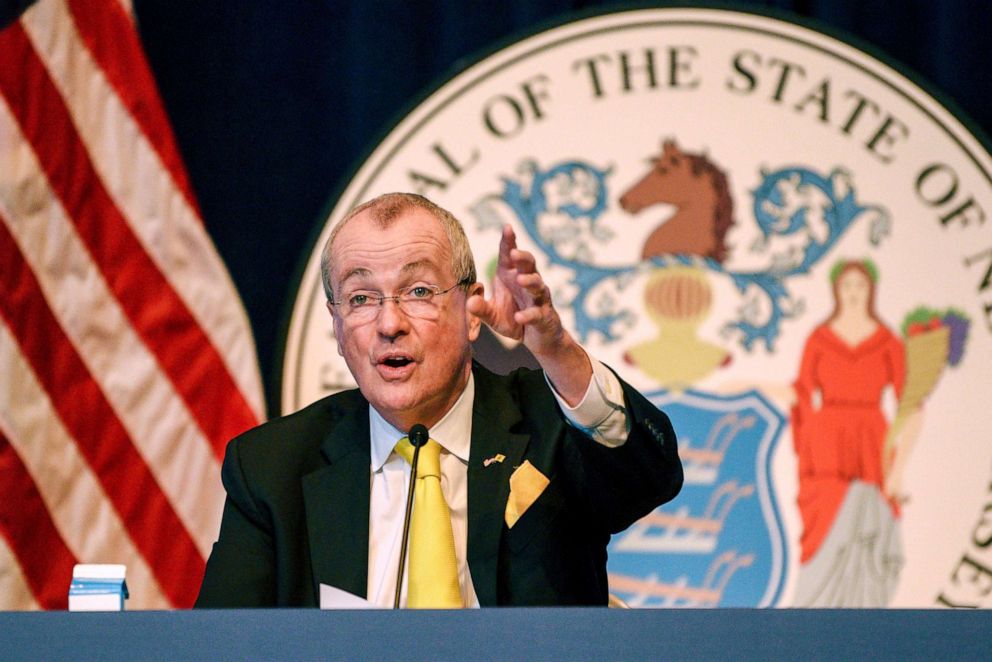 PHOTO: New Jersey Gov. Phil Murphy speaks during a coronavirus briefing in Trenton, N.J., June 9, 2020.