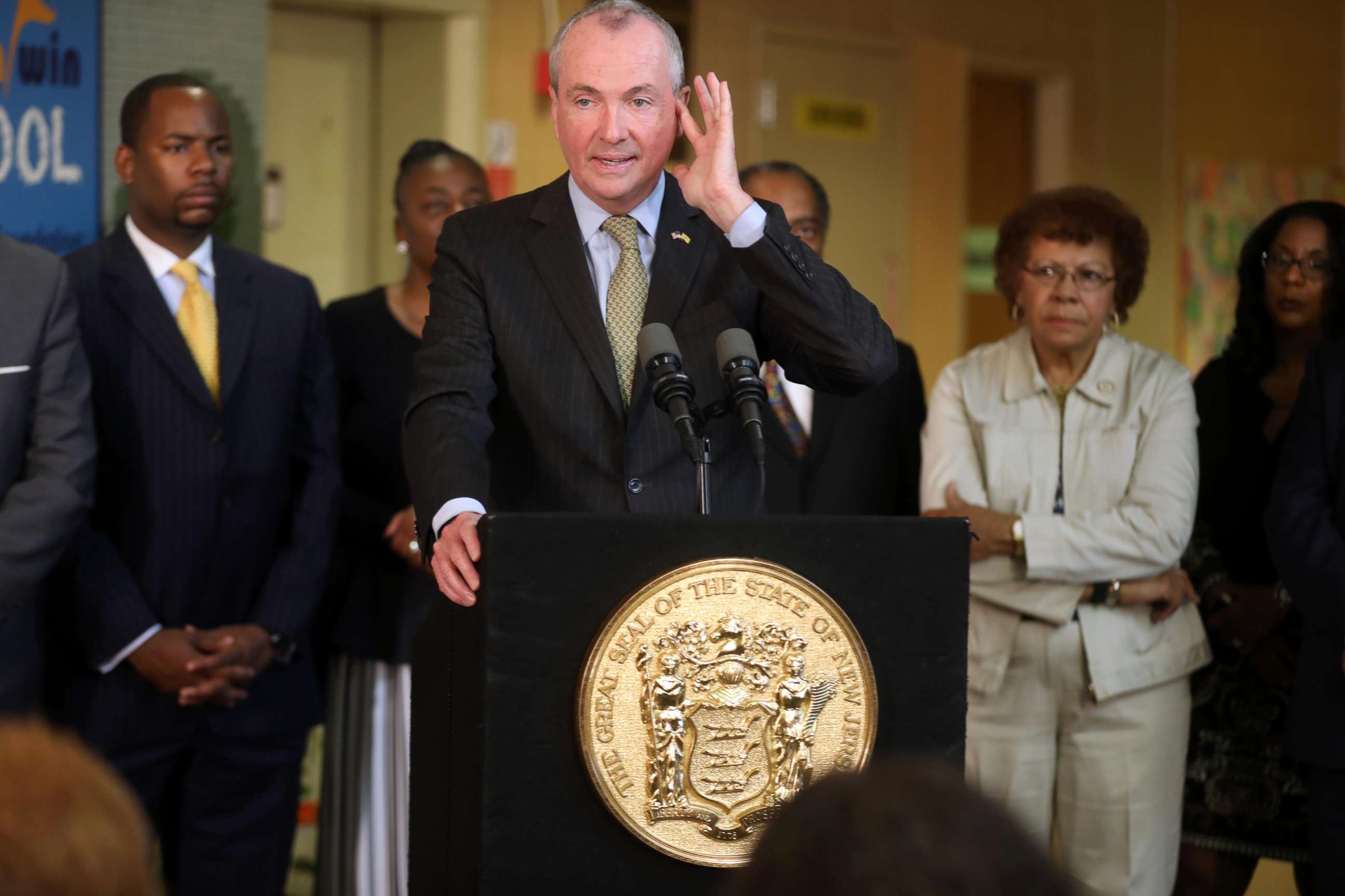 PHOTO: N.J. Governor Phil Murphy during a press conference as he talks about the budget impasse, June 28, 2018, in Trenton, N.J.