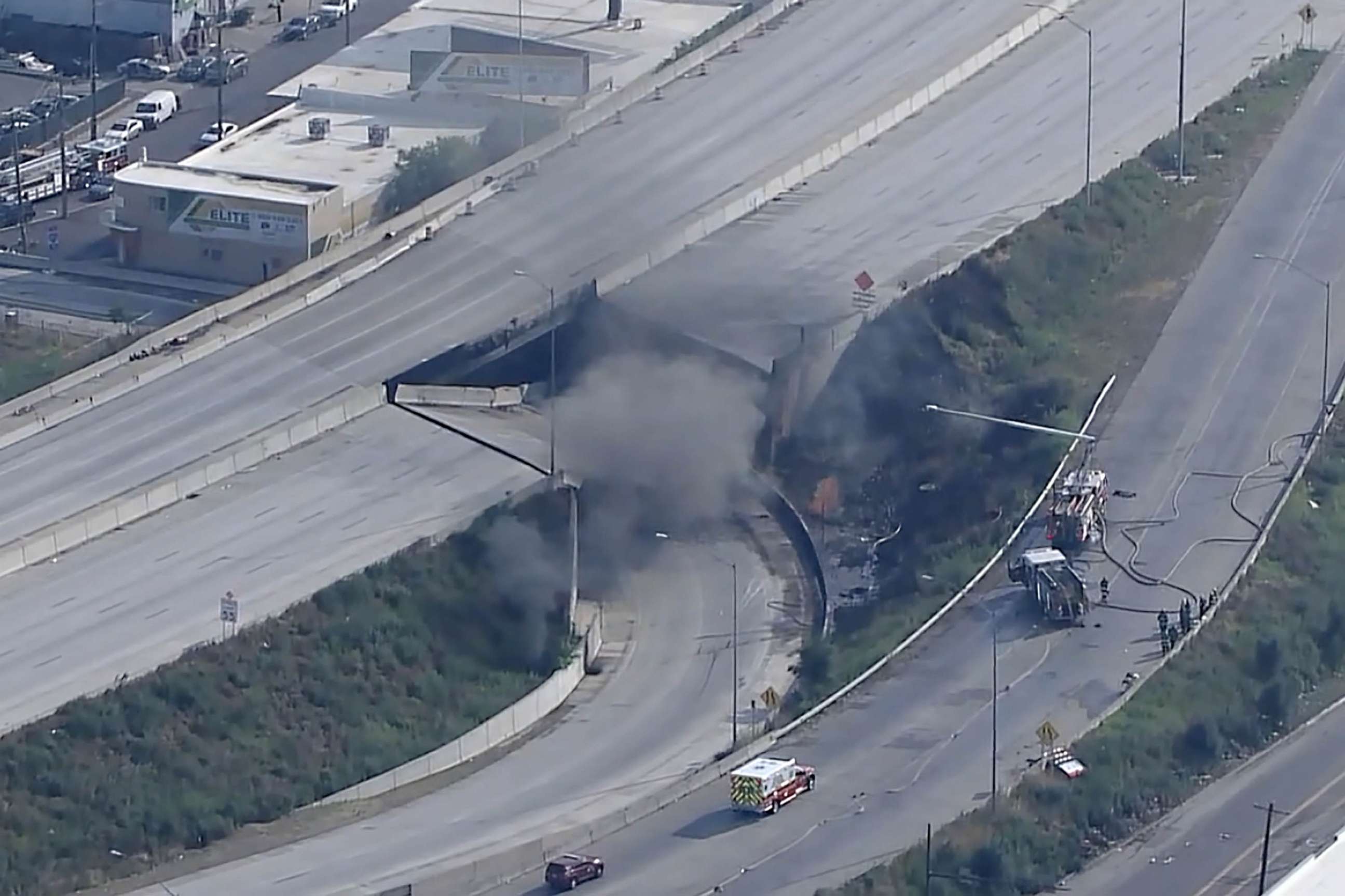 PHOTO: A tanker fire caused part of Interstate 95 in Philadelphia to collapse, June 11, 2023.