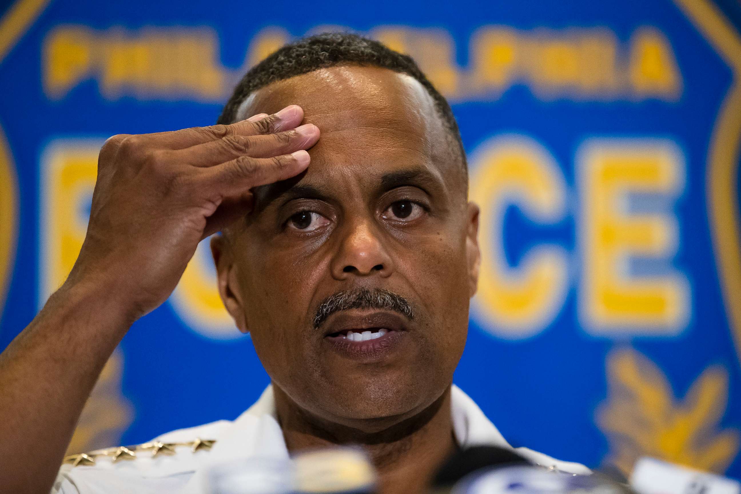 PHOTO: Philadelphia Police Commissioner Richard Ross listens to a question during a news conference in Philadelphia, June 19, 2019.