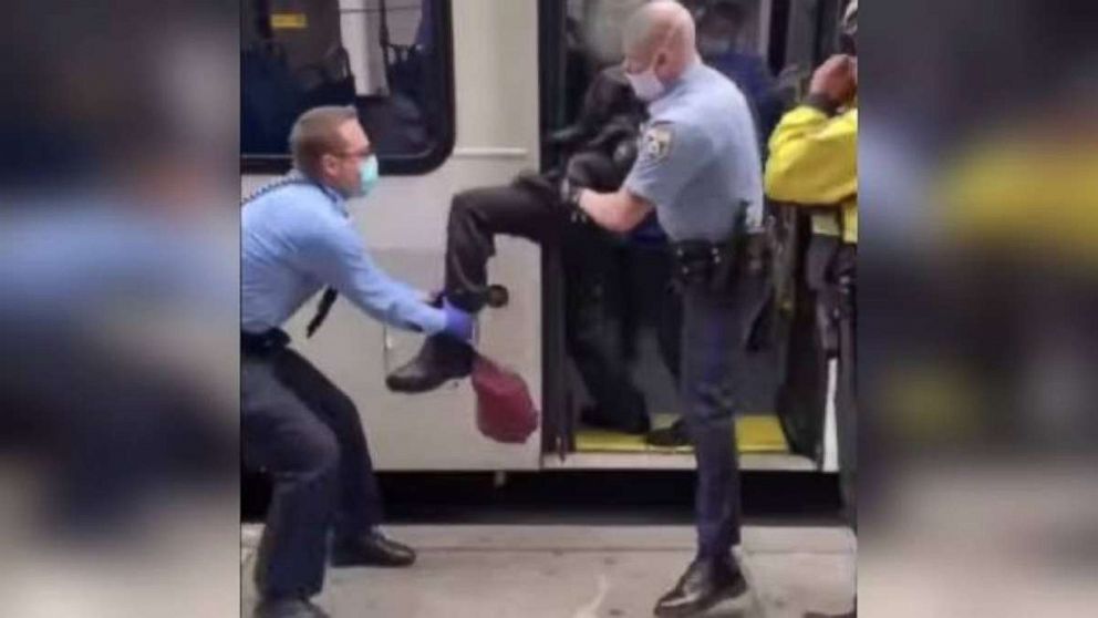 PHOTO: SEPTA is changing its rules for commuters wearing face coverings after police physically dragged a rider off a public bus for not wearing a mask on April 10, 2020.