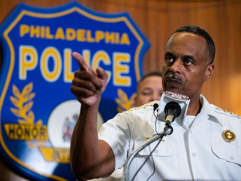 PHOTO: Philadelphia Police Commissioner Richard Ross speak during a news conference in Philadelphia, July 18, 2019.