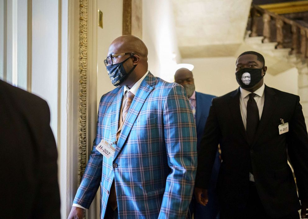 PHOTO: Philonise Floyd, George Floyd's brother, leads family members to a meeting with House Speaker Nancy Pelosi and other lawmakers, at the Capitol in Washington, May 25, 2021.