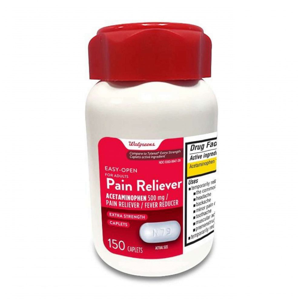 PHOTO: Walgreens Pain Reliever Acetaminophen, 150 count bottles have been recalled due to the  packaging of the products not being child resistant, posing a risk of poisoning if the contents are swallowed by young children. 