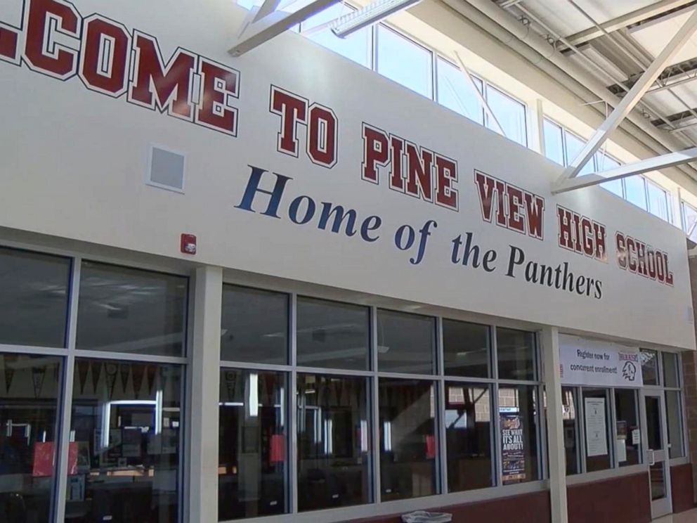 PHOTO: A student at Pine View High School, in St. George, Utah, brought a bomb to school in his backpack. Classmates turned him in when the backpack started smoking, March 5, 2018.