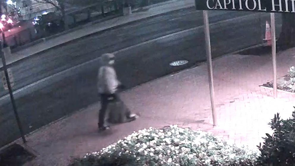 PHOTO: The FBI released new video and additional information on March 9, asking the public for information about a suspect that placed pipe bombs in Washington, D.C. on Jan. 5, 2021.