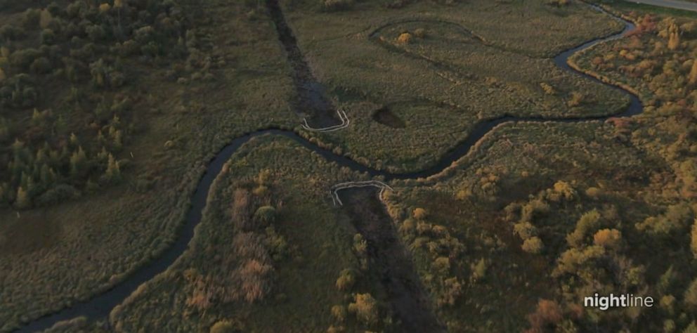 PHOTO: The Line 3 pipeline crosses the headwaters of the Mississippi River in Northern Minnesota, the site of one of 28 drilling fluid spills that occurred during construction.