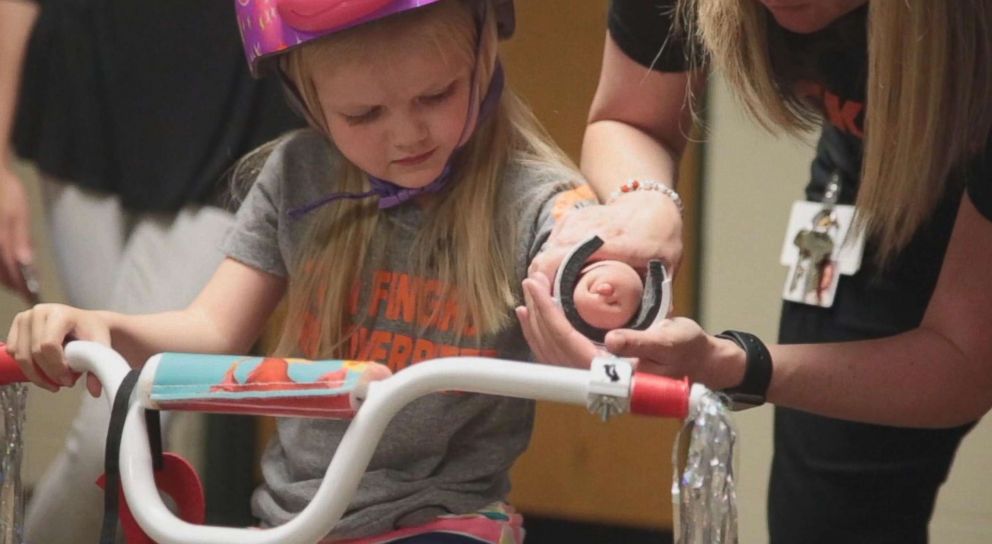 PHOTO: The 4-year-old rode a bike for the first time on Wednesday. 