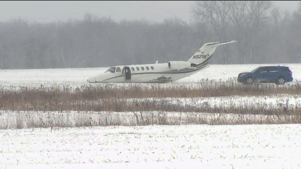 Minor injuries after small plane overshoots runway at Indiana airport