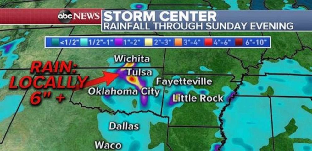 PHOTO: Heavy rain is possible in central Oklahoma through Sunday night.