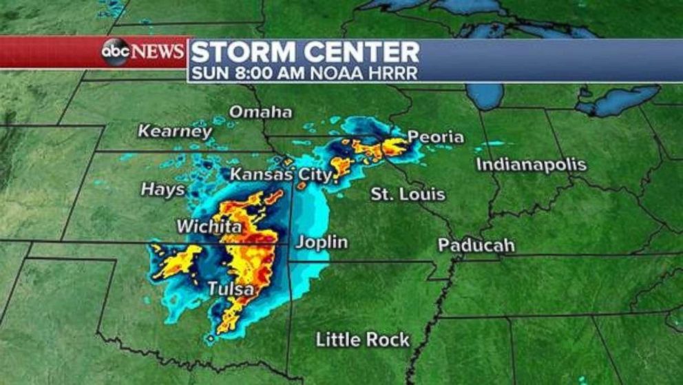 More severe storms are firing up in Kansas and Oklahoma on Sunday morning.