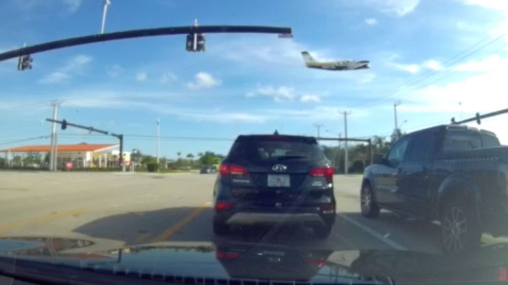 PHOTO: Dash cam video captured the moment a small plane clipped power lines in Miramar, Florida, Tuesday morning.