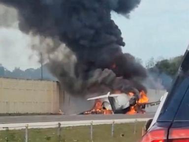 At least 2 dead after small plane crashes onto highway: Authorities