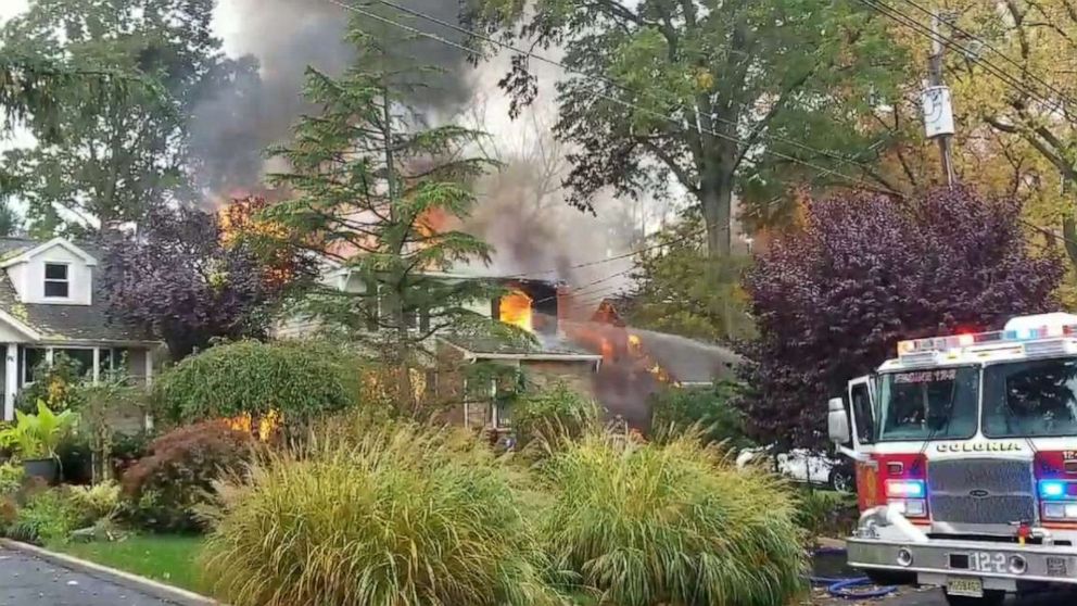 PHOTO: A plane crashed into a home in Colonia, New Jersey, Oct. 29, 2019.