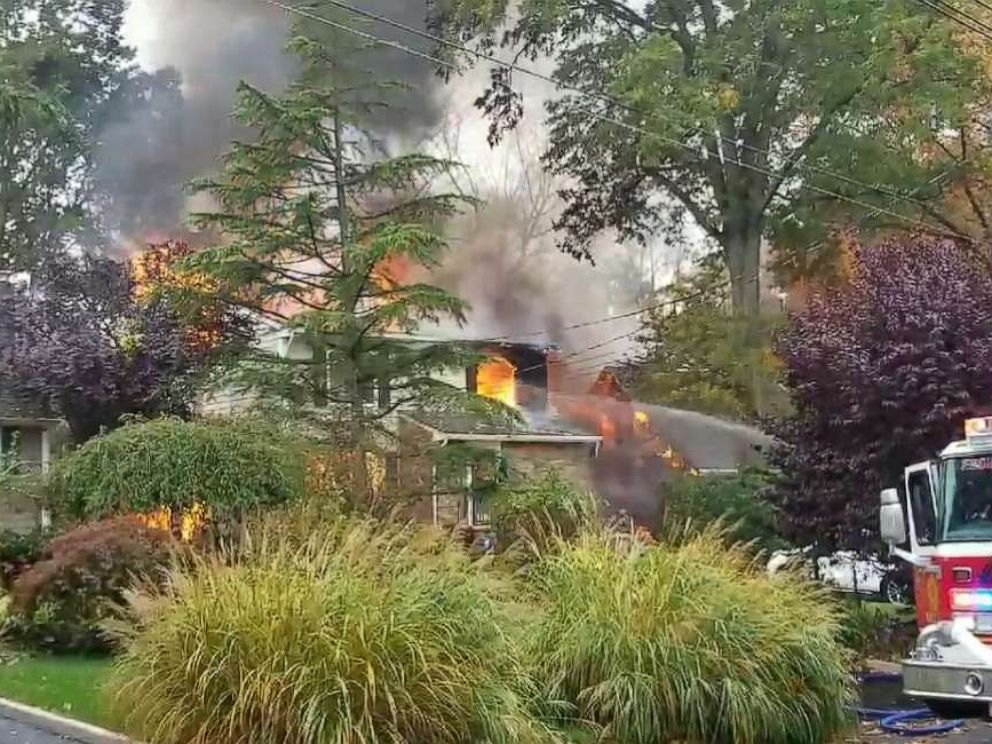 PHOTO: A plane crashed into a home in Colonia, New Jersey, Oct. 29, 2019.