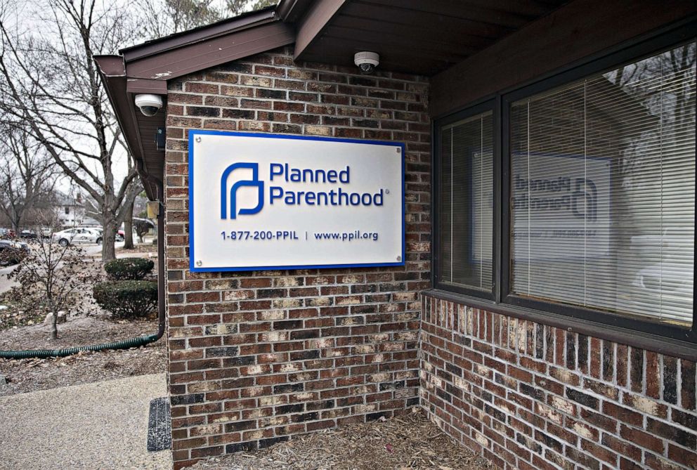 PHOTO: FILE - Signage is displayed outside a Planned Parenthood office in Peoria, Illinois, Dec. 16, 2016.