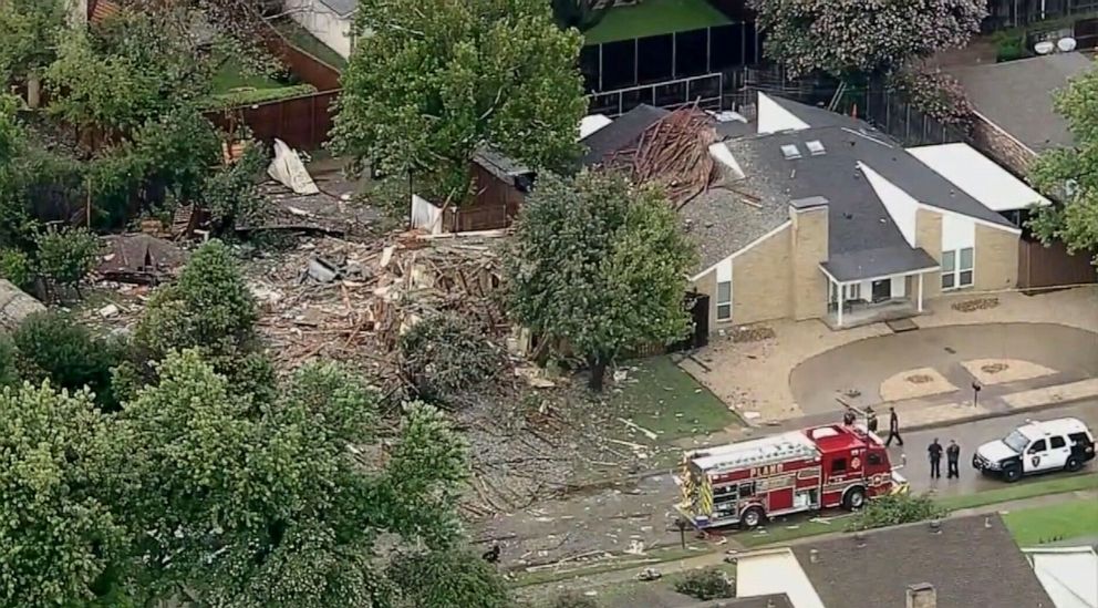 PHOTO: A house in the Plano, Texas, was destroyed in an explosion on July 19, 2021.