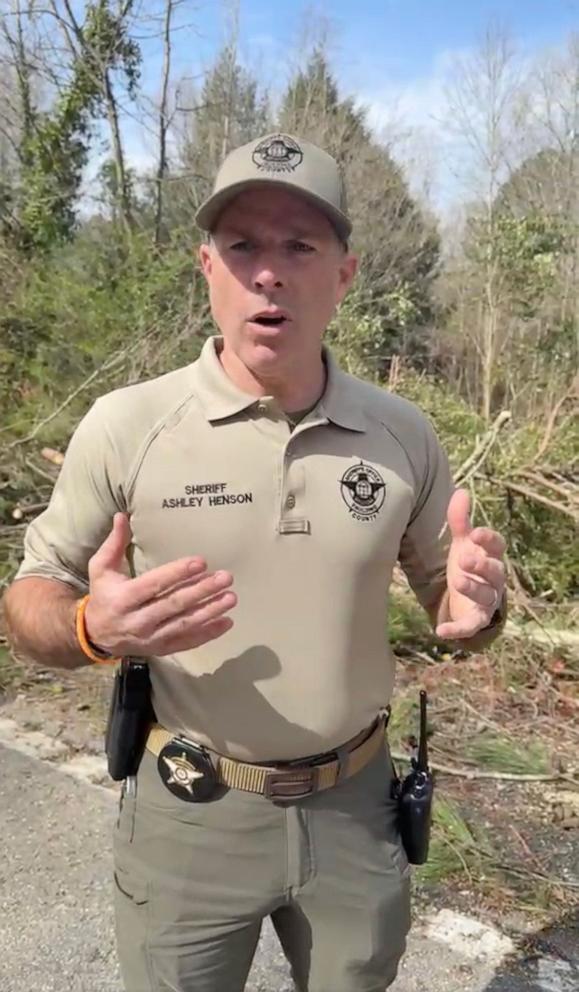 In a Facebook statement, March 16, 2025, Paulding County, Georgia, Sheriff Ashley Henson said 14 homes were damaged by falling trees from an intense storm. 