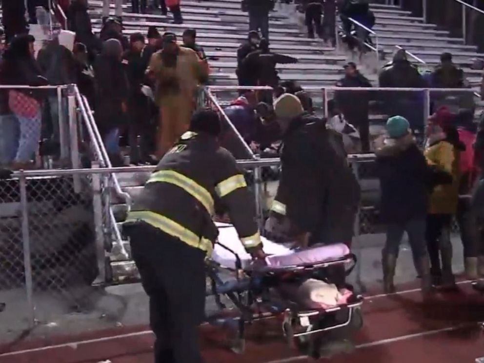 PHOTO: Emergency personnel respond to the scene of a shooting at a high school football game in Pleasantville, New Jersey, Nov. 15, 2019.