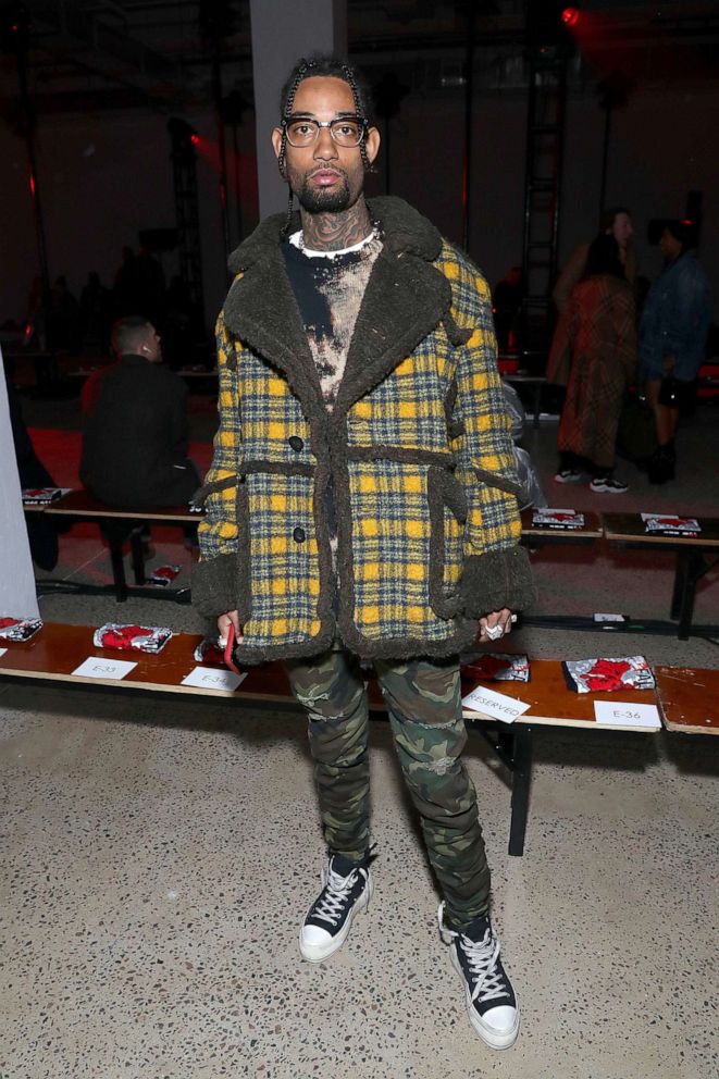 PHOTO: PnB Rock attends the R13 front row during New York Fashion Week: The Shows, Feb. 8, 2020, in New York.