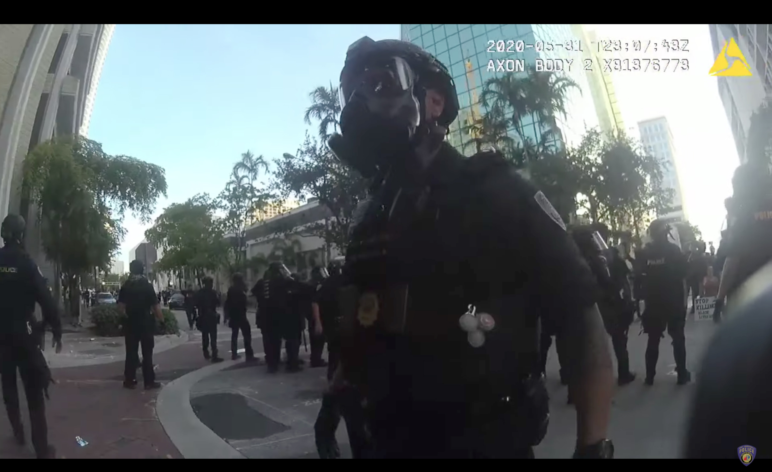 PHOTO: Police body cam footage from the May 31 protest in Fort Lauderdale, Fla. was released.