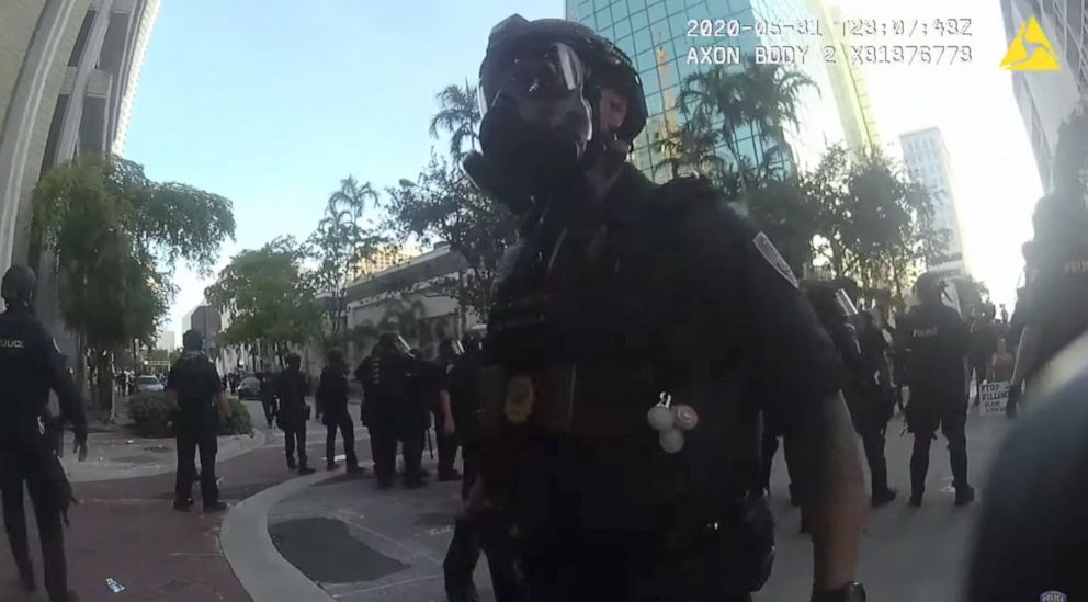 PHOTO: Police body cam footage from the May 31 protest in Fort Lauderdale, Fla. was released.