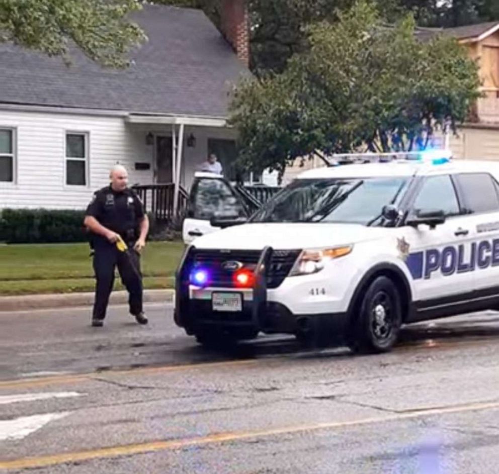 PHOTO: A stabbing suspect crashed a stolen police cruiser in Dayton, Ohio, Aug. 26, 2019.