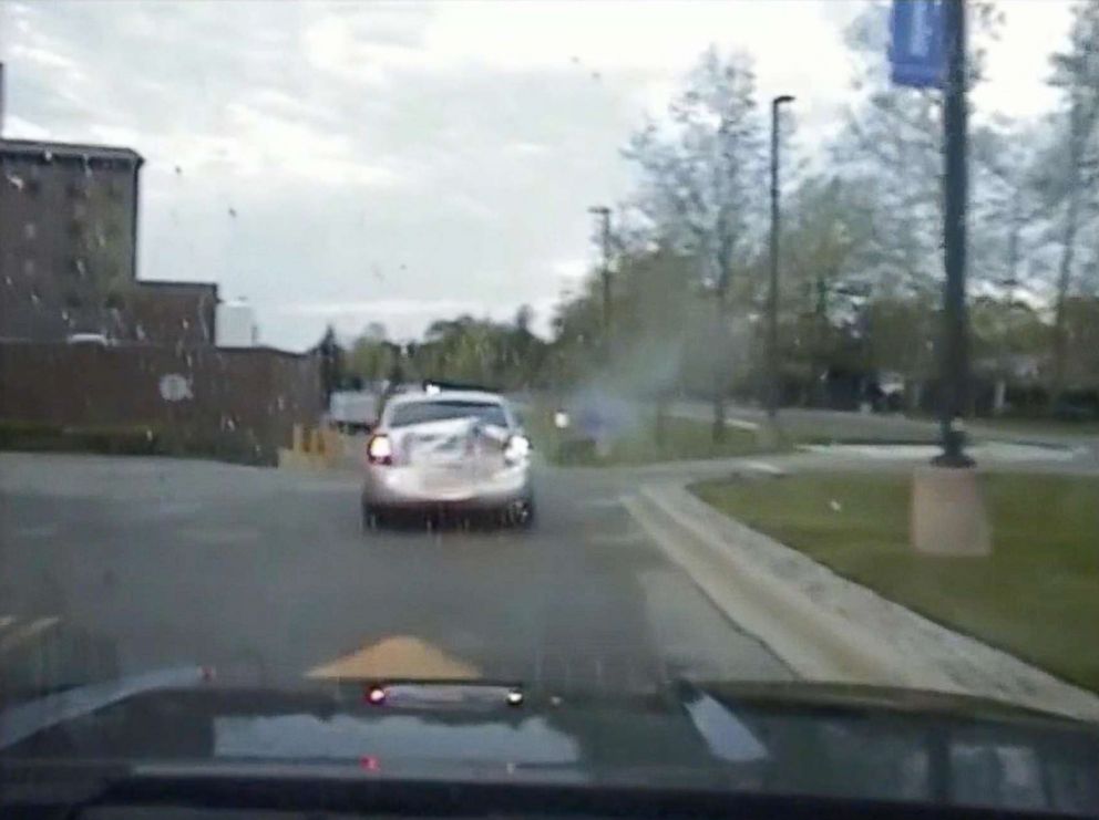 PHOTO:A love triangle led to shots fired during a chase that ended at a hospital seen from a police dash cam, May 10, 2018, in Dearborn, Mich.