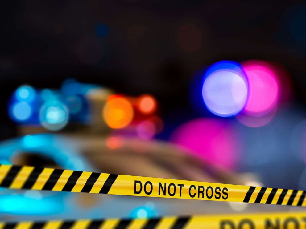 PHOTO: Police crime scene tape on a city street is pictured in this undated stock photo.