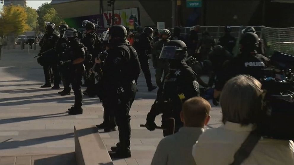 PHOTO: One person was shot and killed at the site of dueling protests in Denver on Saturday, Oct. 10, 2020.