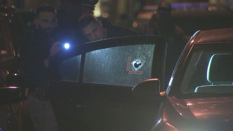 PHOTO: In this screen grab from a video, officers investigate the scene of a police involved shooting in Philadelphia on March 1, 2022.