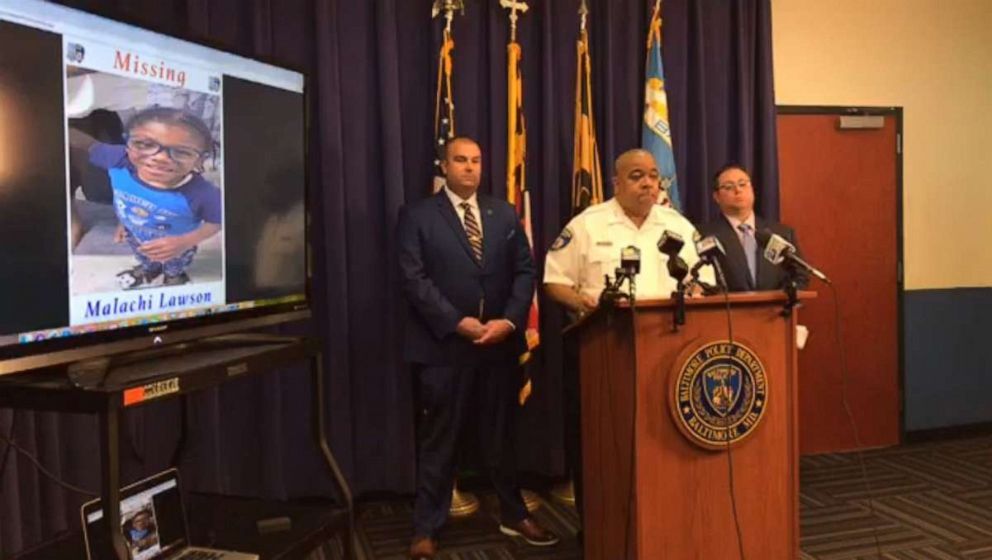 PHOTO: Baltimore police held a press conference Friday, Aug. 2, 2019, to call for information about missing 4-year-old Malachi Lawson.