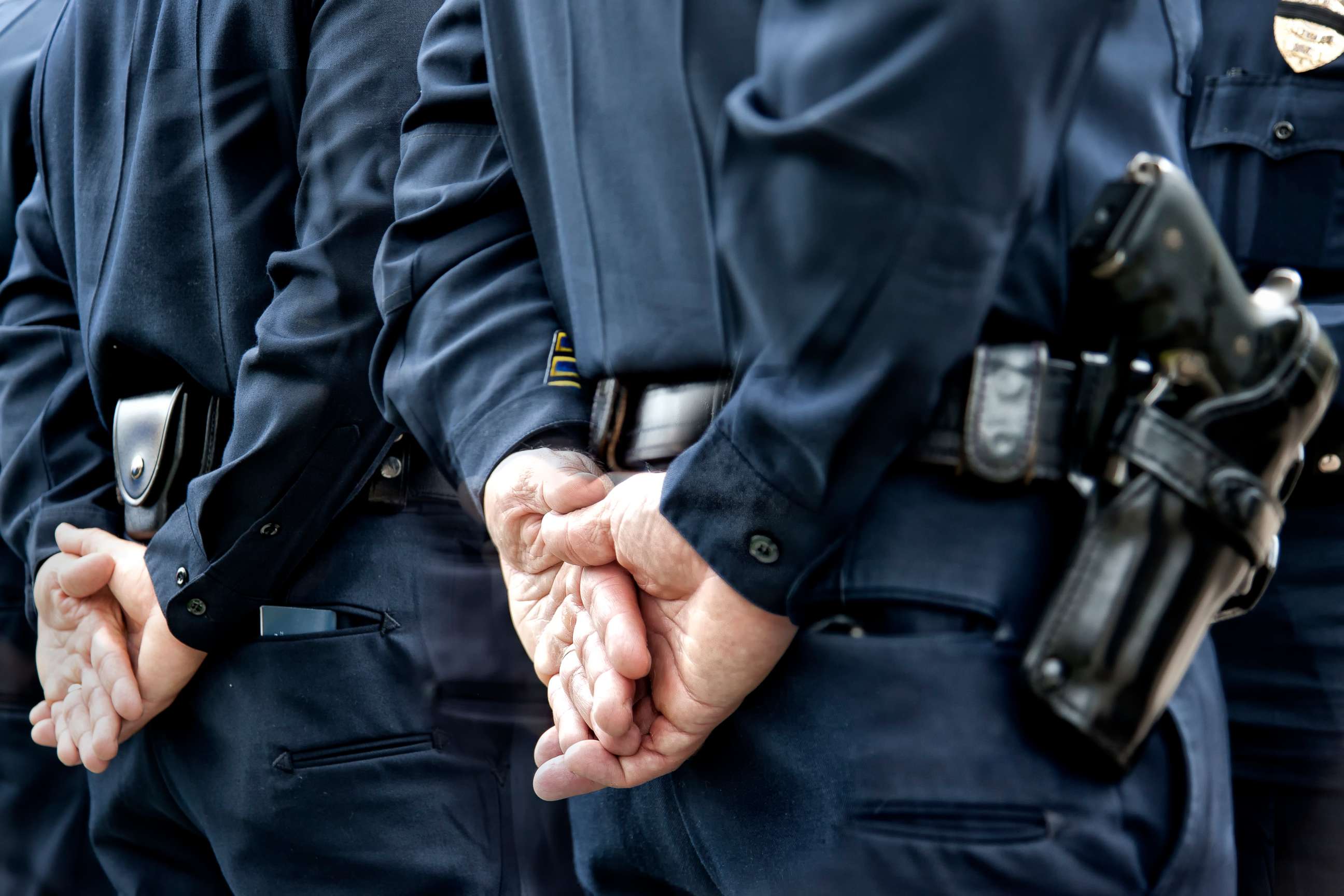 PHOTO: Officers stand attention in this stock photo.