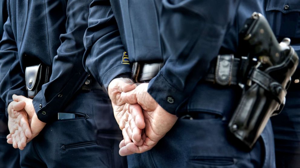 PHOTO: Officers stand attention in this stock photo.