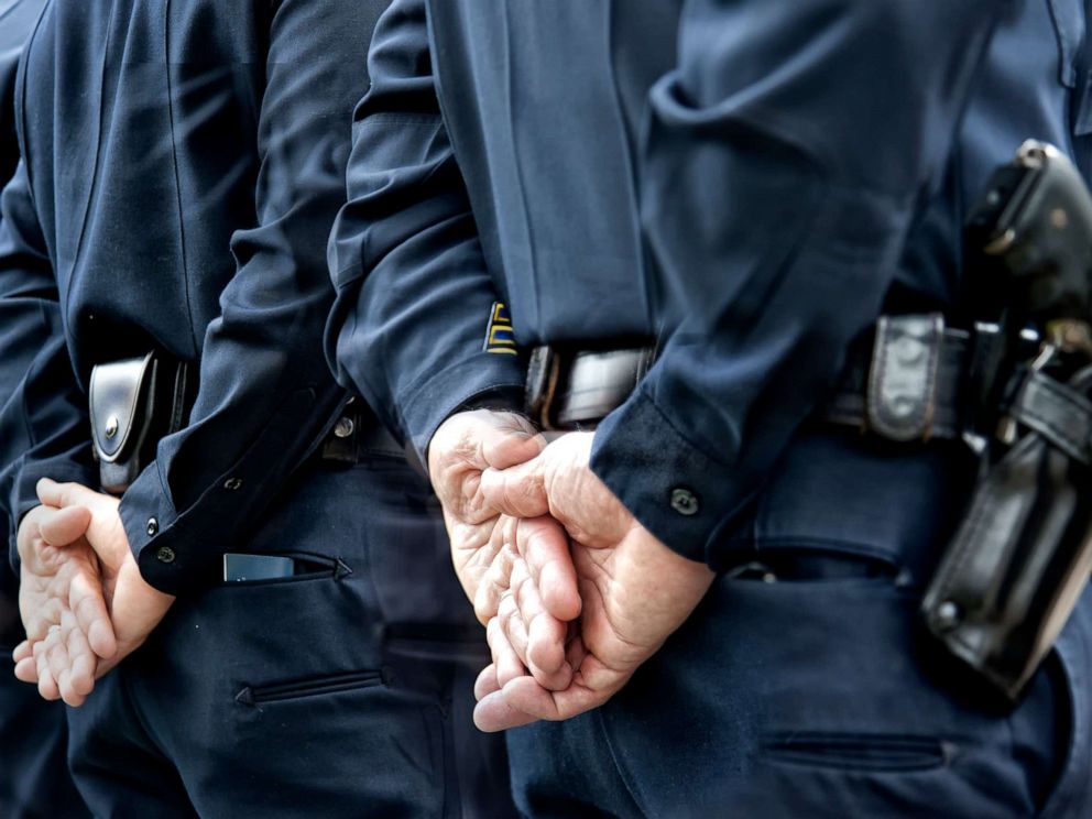 PHOTO: Officers stand attention in this stock photo.