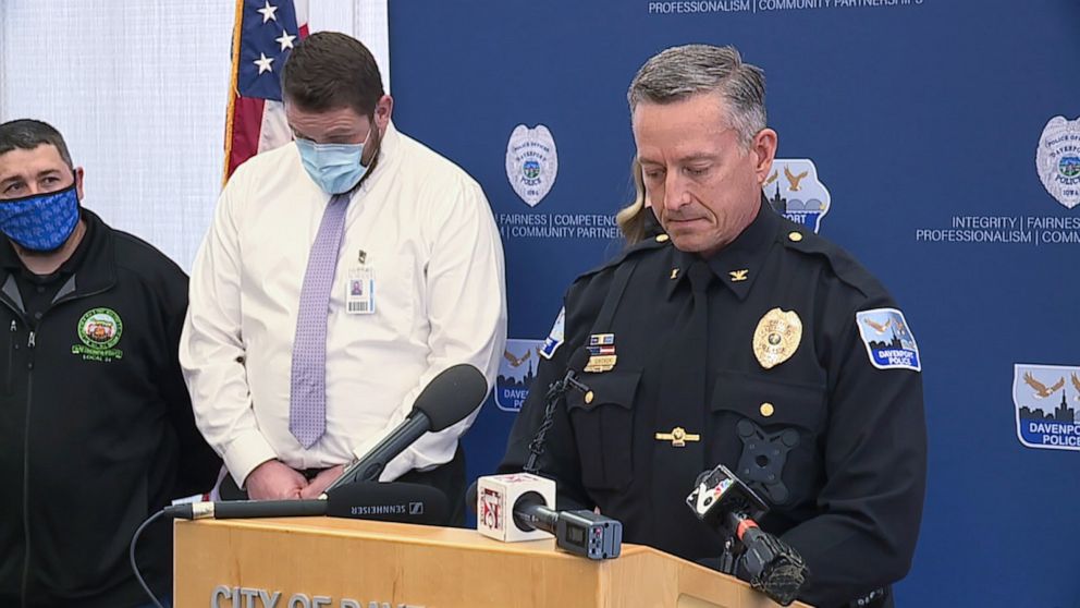 PHOTO: Davenport, Iowa police Chief Paul Sikorski, announced they had found the remains of 10-year-old Breasia Terrell, who has gone missing last July, during a press conference on March 31, 2021.