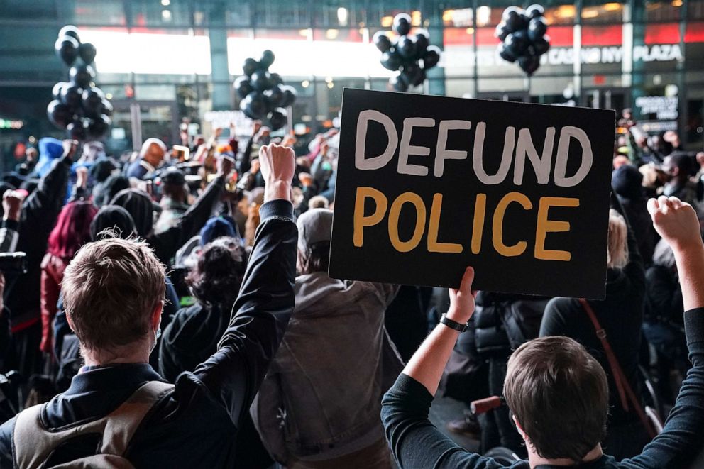 PHOTO: Protesters demand police reform at a rally for the late George Floyd, Oct. 14, 2020, in New York City.