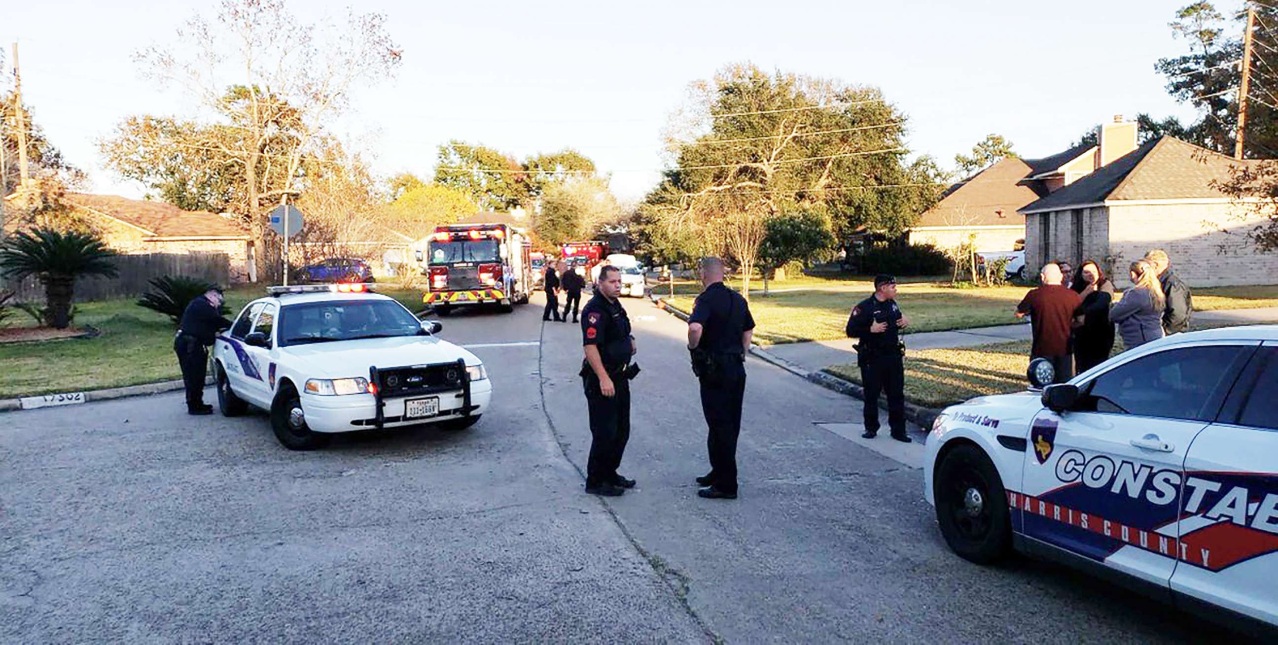 PHOTO: Police respond to the scene of an apparent self-inflicted gunshot injury in Texas.