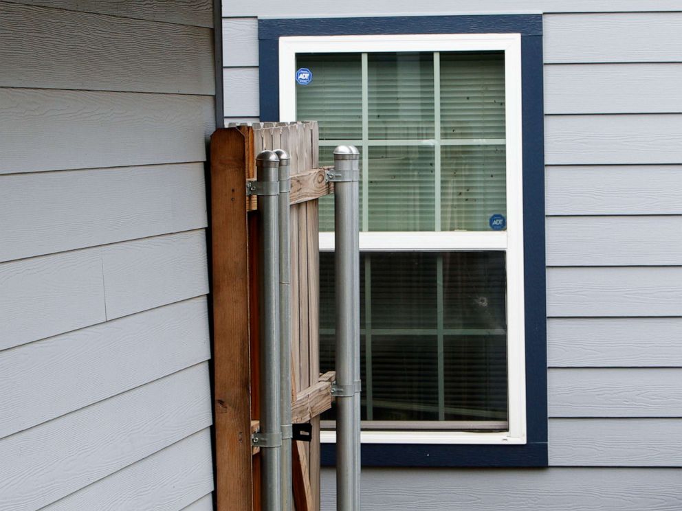 PHOTO: This Oct. 14, 2019, photo shows the bullet hole in the window at the back of a house in Fort Worth, Texas, where a black woman, was shot by a white police officer on Oct. 12, 2019.